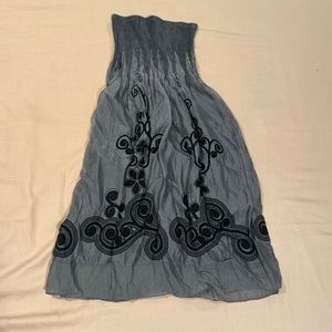 Maxi Skirt/ midi dress. Embroidered. Coachella. Y2K